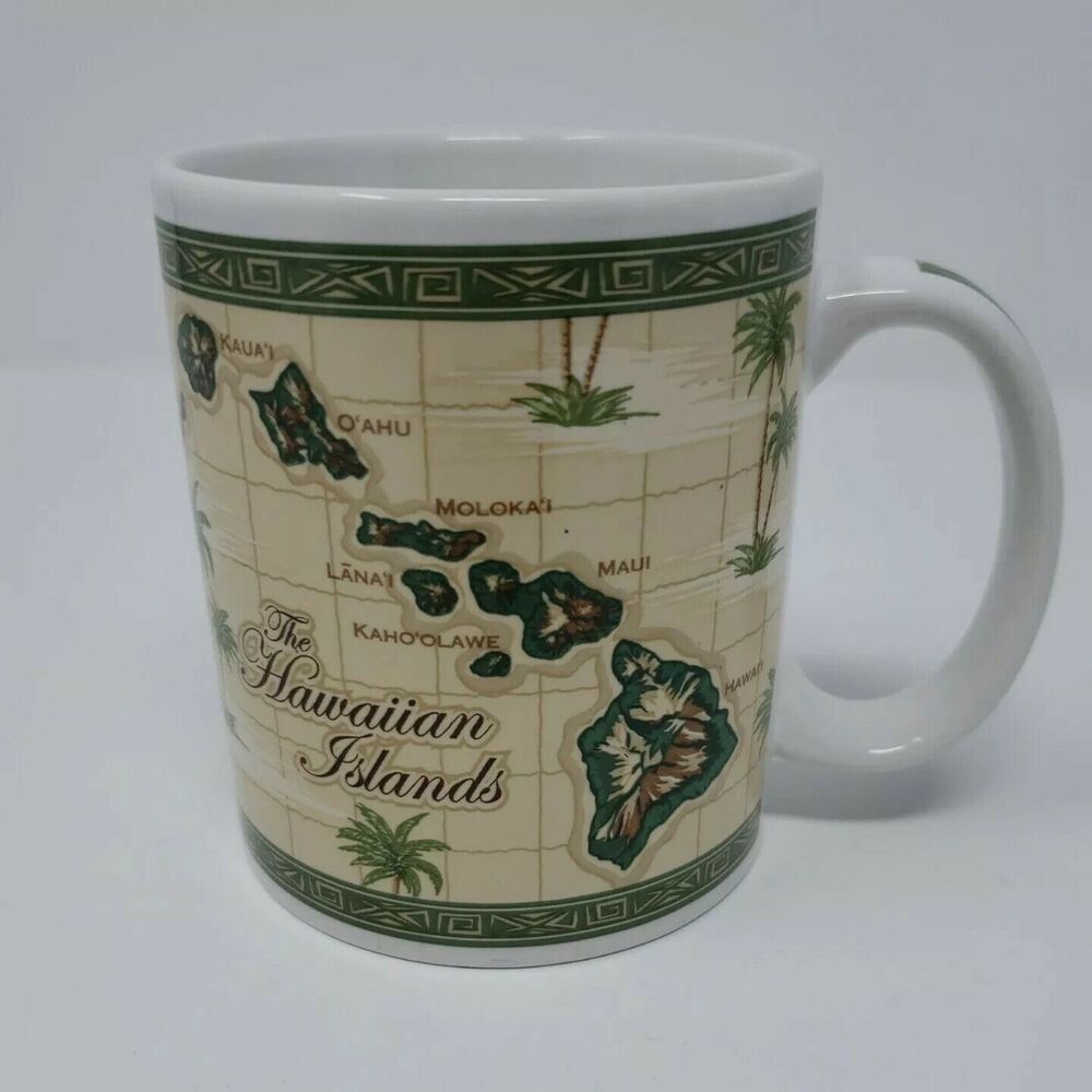 Hawaiian Islands Map Coffee Mug 2003 ABC Stores Collectible Vintage Hawaii